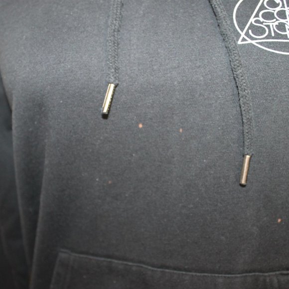 VOLCOM Black Hoodie Size Small "VOLCOM STONE" Logo Drawstring Pocket Long Sleeve - Picture 12 of 14